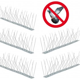Dissuasori anti piccioni colombi aghi spilli inox 1 mt kit 10 bacchette totale 10 mt
